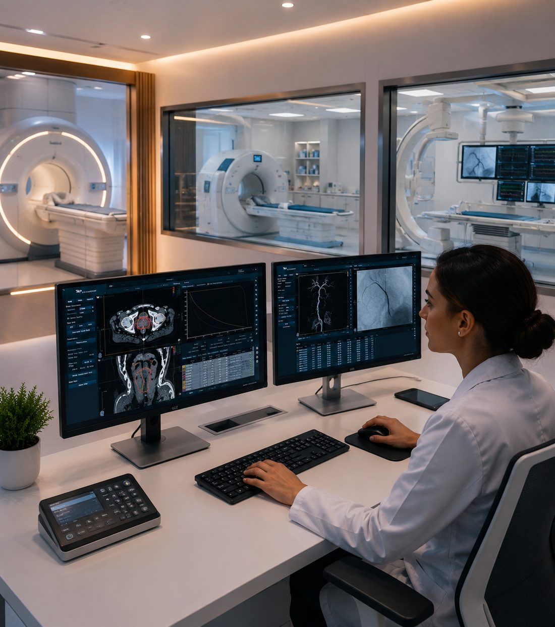 Doctor analyzing medical scans